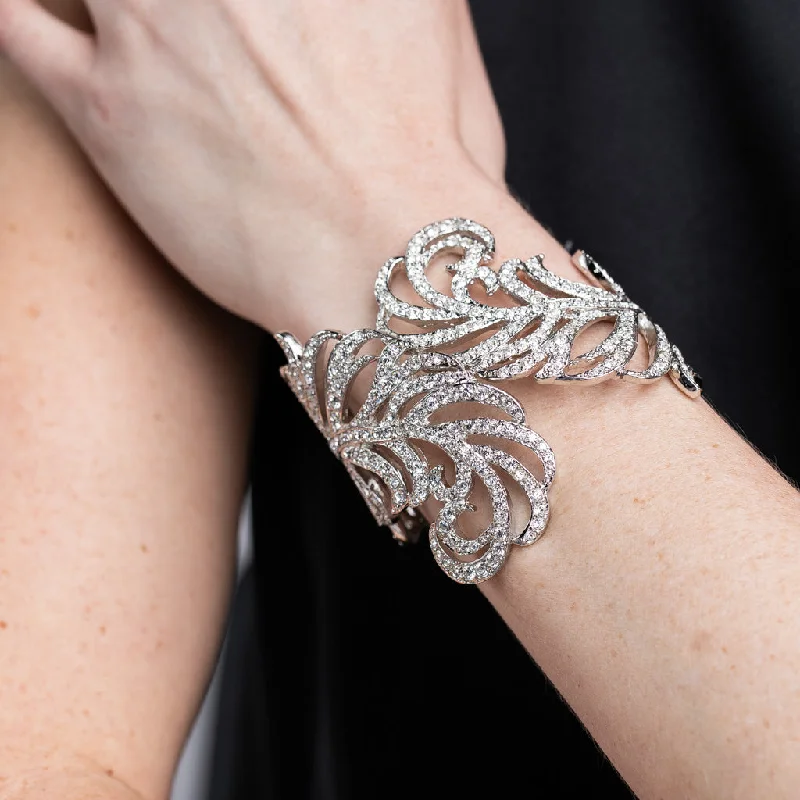 Dazzle In Elegance With Our Biggest Jewelry Sale Crystal Hinged Feather Cuff