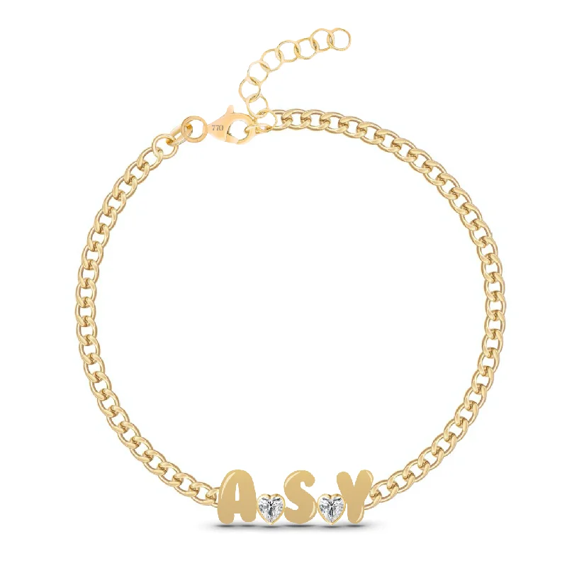 Jewelry Clearance – Final Chance To Save Big Custom Cuban Link Solid Initials + Mixed Shapes Bracelet