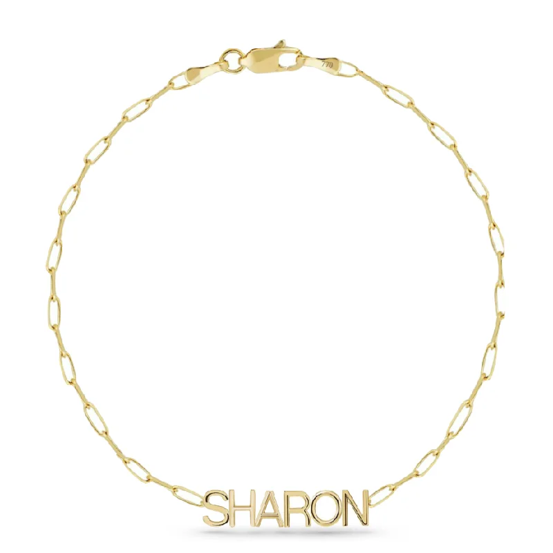 Best Jewelry Sale – Shop Exclusive Designs Now Custom Solid Name on Thin PaperClip Bracelet