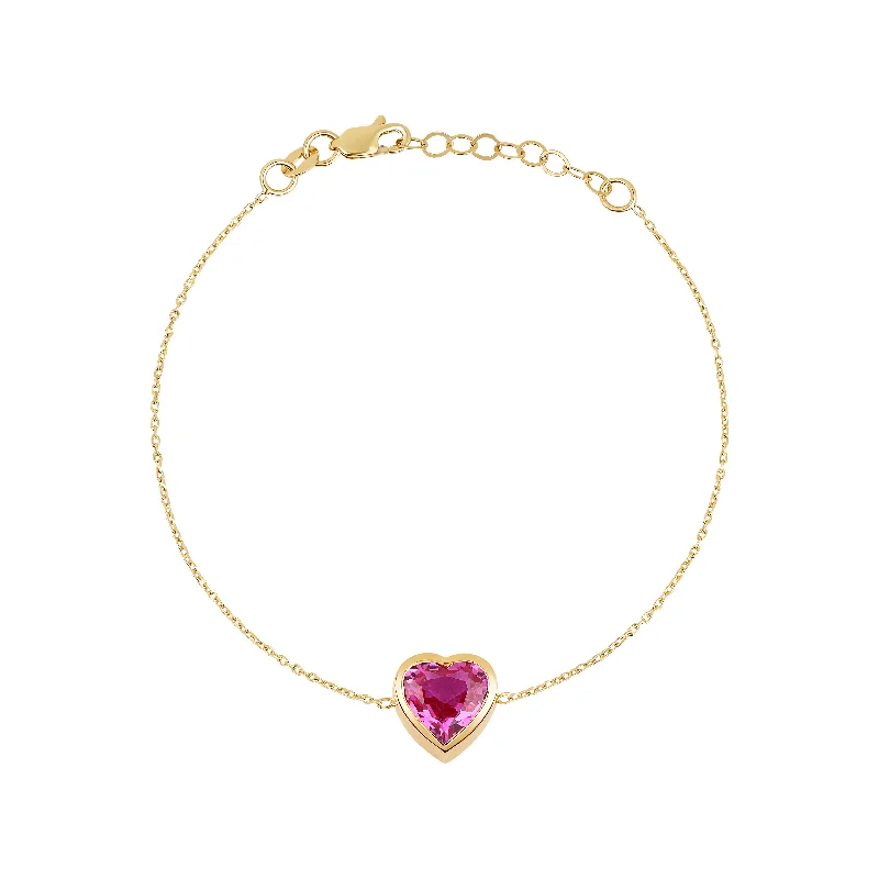 Your Dream Jewelry At Dream Prices – Shop Now Custom Solitaire Gemstone Bezel Heart Bracelet