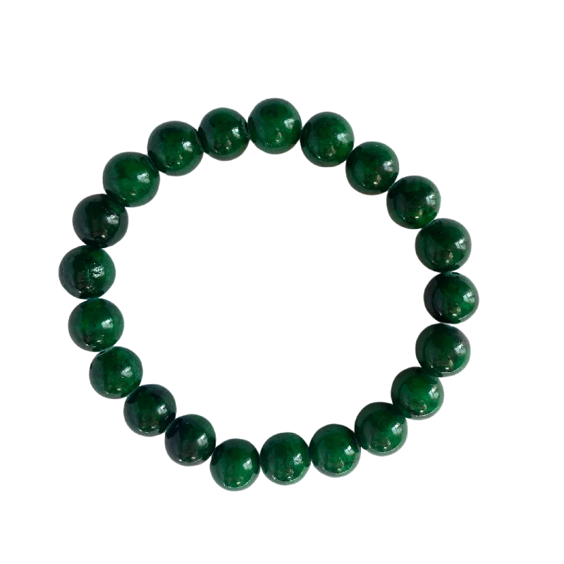 Stunning Statement Jewelry, Unbeatable Discounts Dark Green Mountain Jade 8mm Bracelet