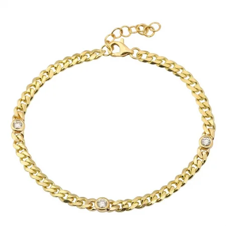 Elevate Your Jewelry Collection With Limited-Time Savings Diamond Multiple Bezels Cuban Link Bracelet