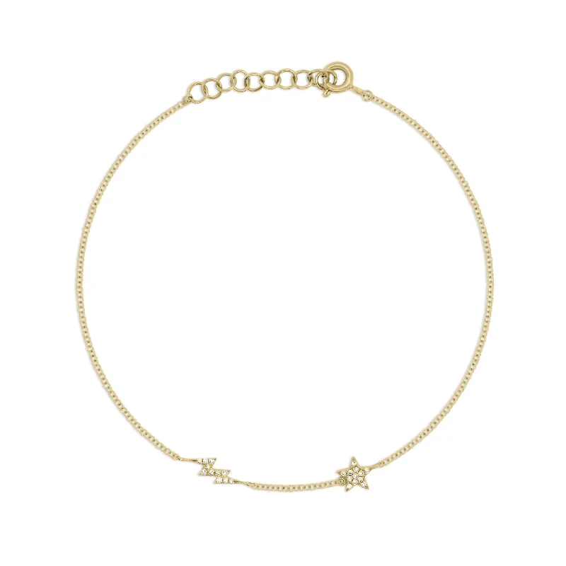 Discounted Jewelry For A Glamorous Look Diamond Star and Lightning Bolt Fashion Bracelet Discounted Jewelry For A Glamorous Look Diamond Star and Lightning Bolt Fashion Bracelet