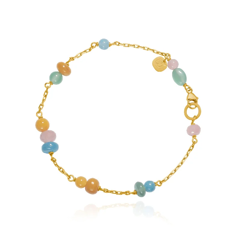 Fashion-Forward Jewelry At Exclusive Discounts Piccolo Melrose 18K Gold Bracelet w. Aventurine & Guava quartz