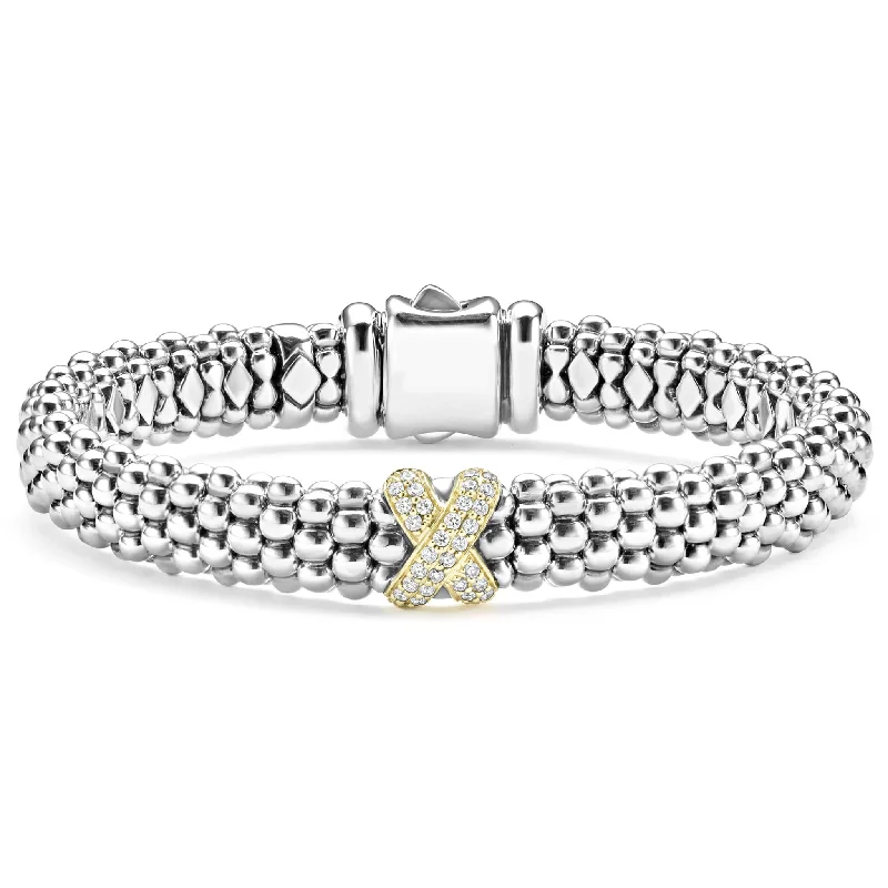 Shop Fine Jewelry With Amazing Deals Embrace Two-Tone X Caviar Diamond Bracelet | 9mm Shop Fine Jewelry With Amazing Deals Embrace Two-Tone X Caviar Diamond Bracelet | 9mm