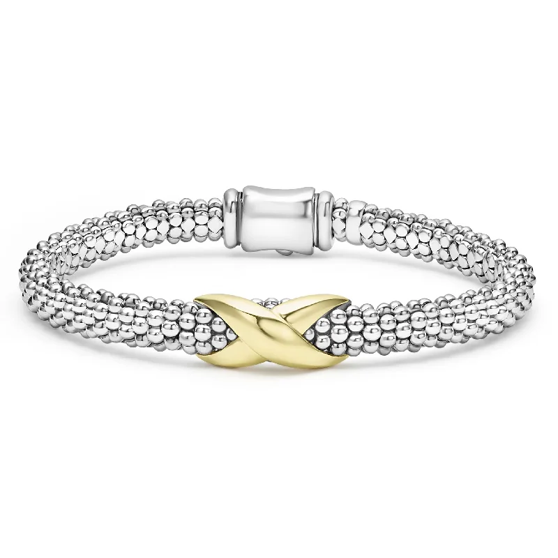 Luxury Meets Affordability – Jewelry Sale Live Now Embrace Two-Tone X Caviar Bracelet | 6mm