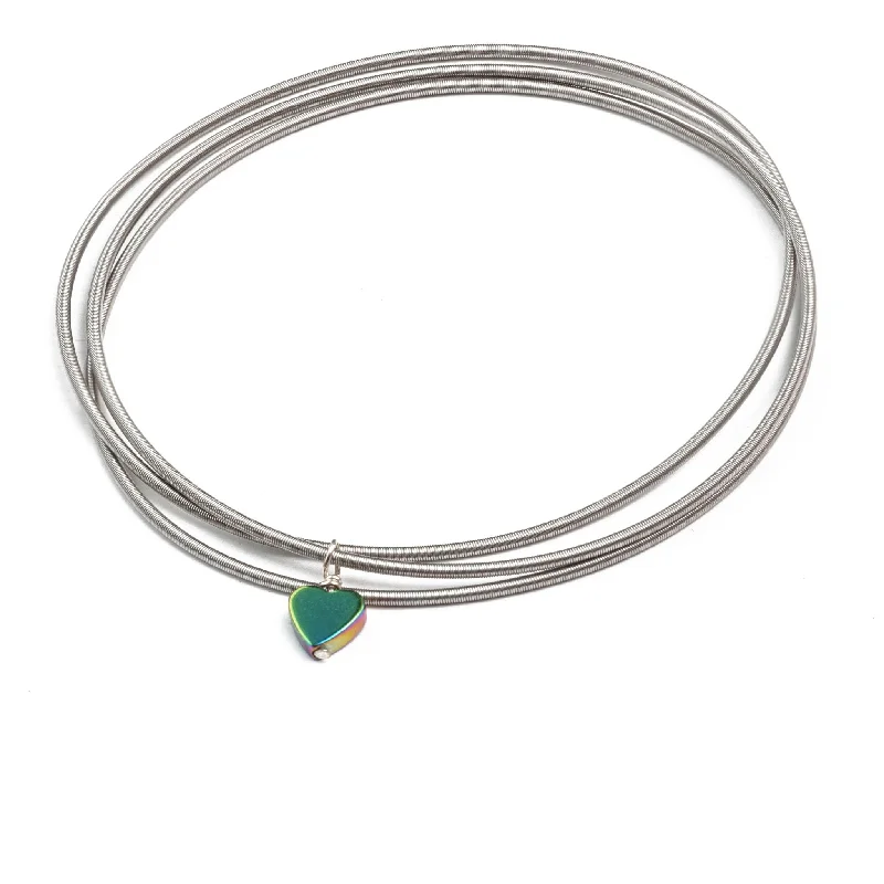Dainty Floral Jewelry For Feminine Elegance Exclusive Iridescent Heart Charm