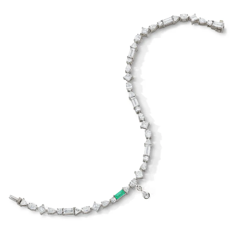 Premium Diamond Jewelry At Once-In-A-Lifetime Discounts Fancy Cut Diamond 18K White Gold Tennis Bracelet