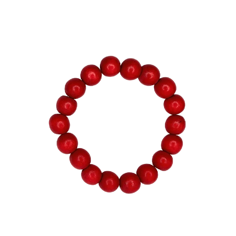 Stunning Statement Jewelry, Unbeatable Discounts Fiesta Red Wood 10mm Bracelet