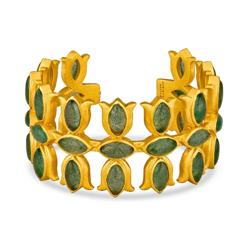 Last Chance To Shop High-End Jewelry At Markdown Prices Flower Crown Cuff - Green Strawberry Quartz