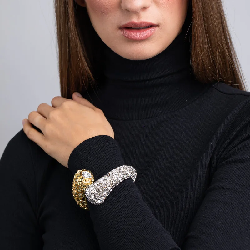 Best Jewelry Sale Prices – Limited-Time Offer Gold and Silver Crystal Mixed Sided Bracelet