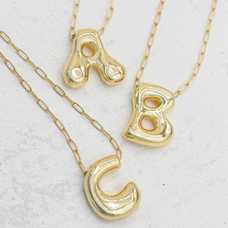 Luxury Meets Affordability – Jewelry Sale Now Live Gold Bubble Letter Necklace