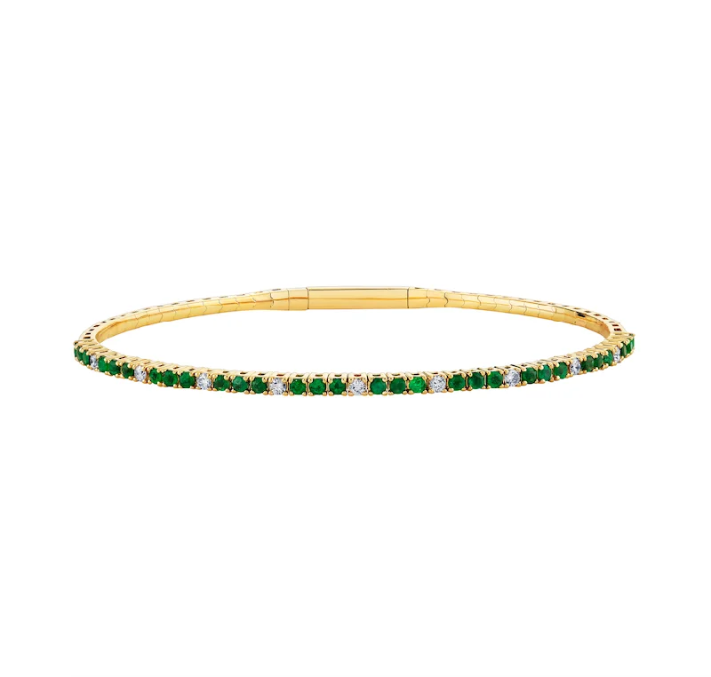 Huge Markdowns On Premium Jewelry Styles Emerald Flex Bangle