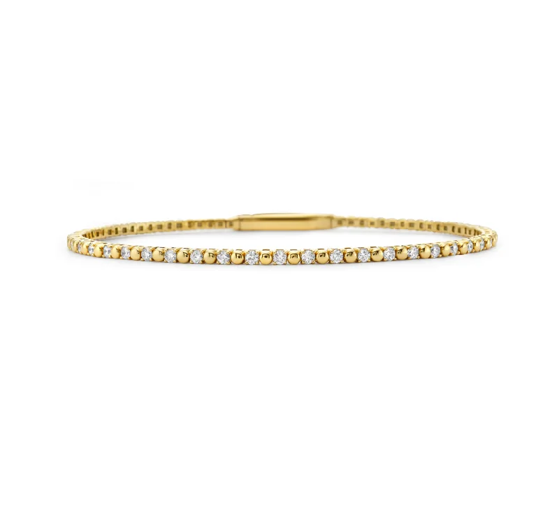 Grab Stylish Jewelry Before The Sale Ends Gold + Diamond Alternating Flex Bangle