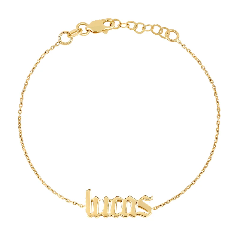 Discover Unique Jewelry With Special Limited-Time Offers Gothic Solid Name Bracelet