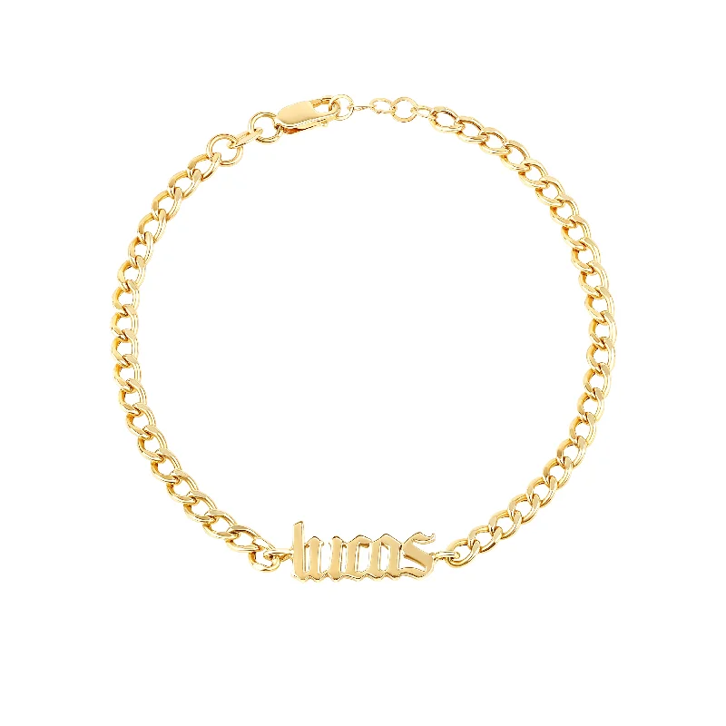 Shop High-Quality Jewelry At Jaw-Dropping Discounts Gothic Solid Name Cuban Link Bracelet