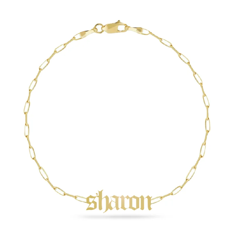 Bold And Beautiful Jewelry Now At Irresistible Prices Gothic Solid Name PaperClip Bracelet