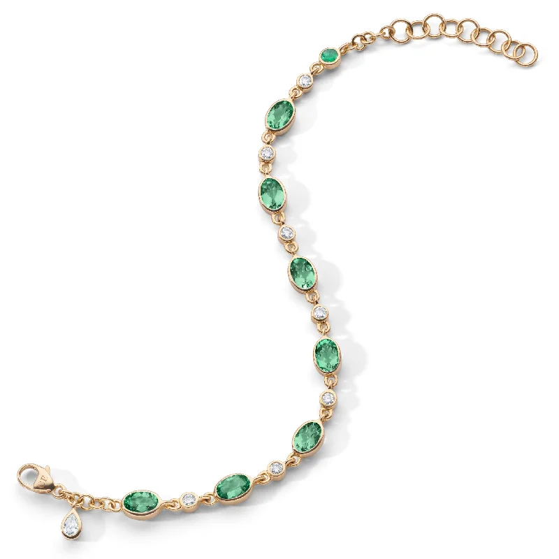 Elegant Jewelry, Affordable Luxury – Shop Now Green Tourmaline Tennis Bracelet in 18K Gold