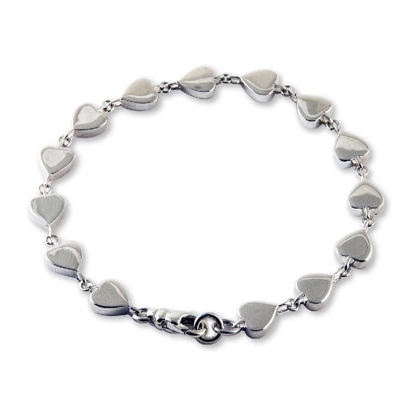 Fashion-Forward Geometric Jewelry For Contemporary Style Hearts on a String Bracelet