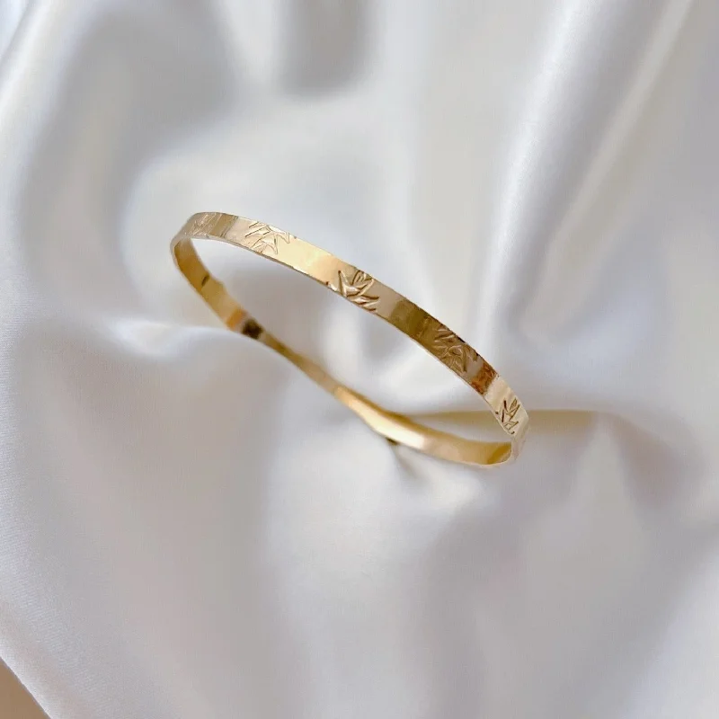 Personalized Jewelry At Special Discount Rates Heliconia Stamped Bangle