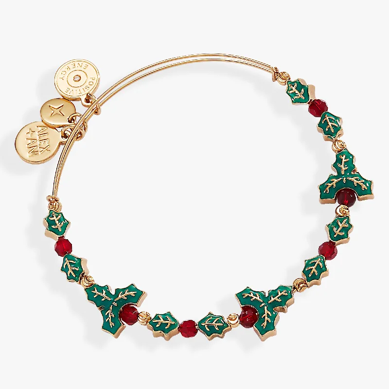 Limited-Time Offer On Elegant Jewelry Pieces Holiday Holly Beaded Bangle