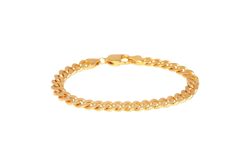 Shop Trending Jewelry With Exclusive Savings IX Chunky Curb Matt 22K Gold Plated Bracelet