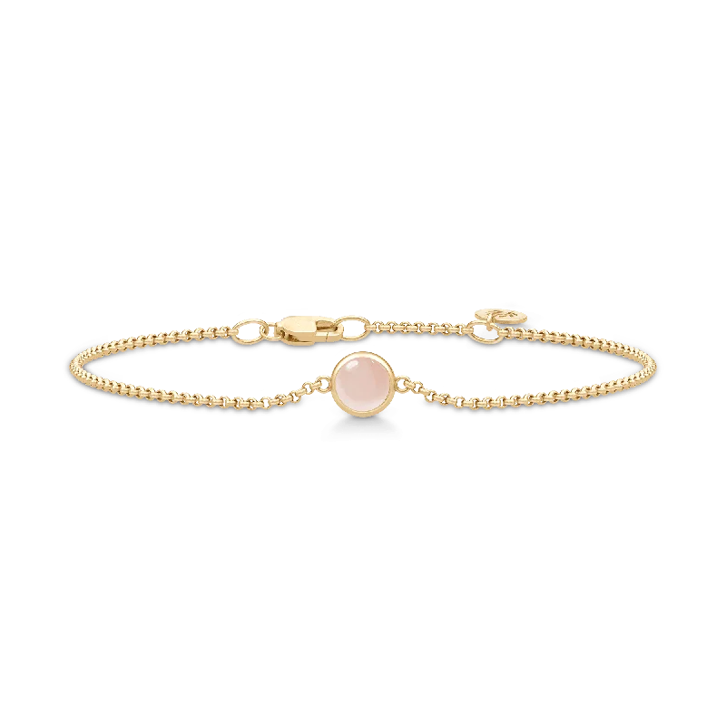 Timeless Elegance At Unbelievable Discounts Primini Gold Plated Bracelet w. Milky Rose Crystal