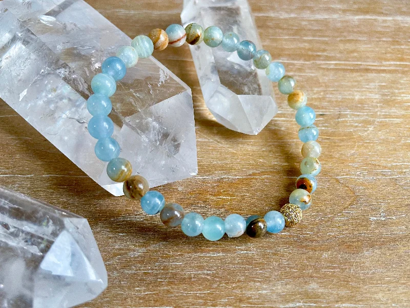 Jewelry Sale Alert – Shop Timeless Elegance Today Lemurian Aquatine Calcite Beaded Bracelet || Reiki Infused