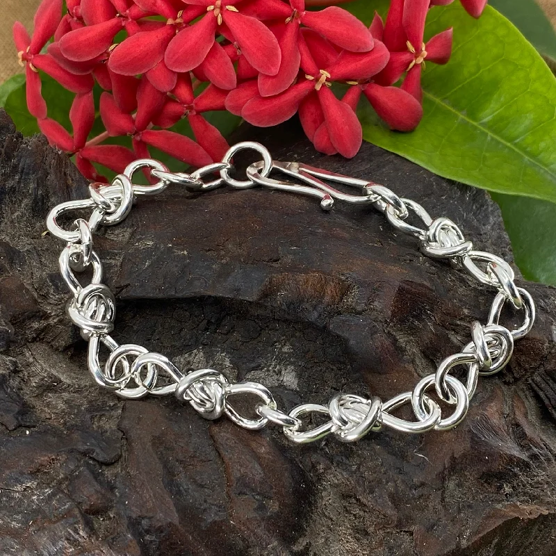 Love Knot Sterling Silver Heavy Handchain