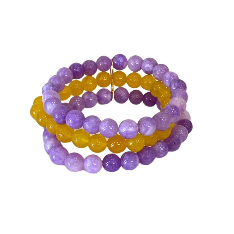 Personalized Jewelry At Special Discount Rates LSU Beaded Bracelet Stack