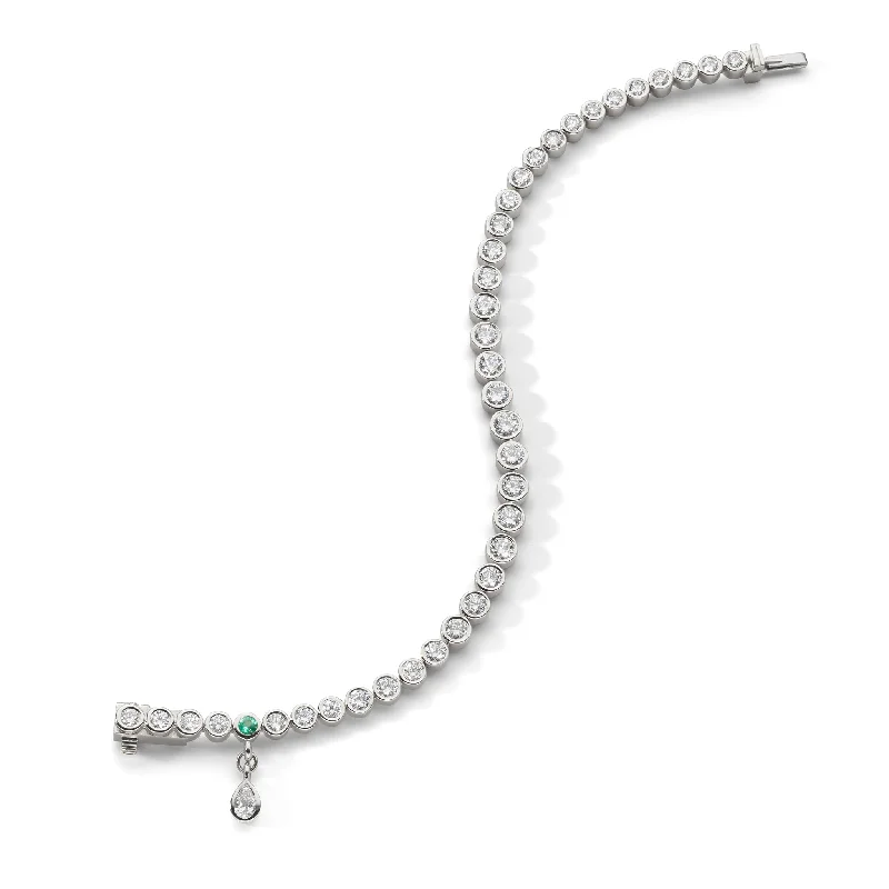 Exclusive Gemstone Jewelry Markdowns – Shop Now Luxe Graduated Round Bezel Set Diamond 18K White Gold Tennis Bracelet