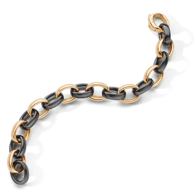 Timeless Jewelry At Special Discount Rates Marilyn Black Ceramic Link Bracelet
