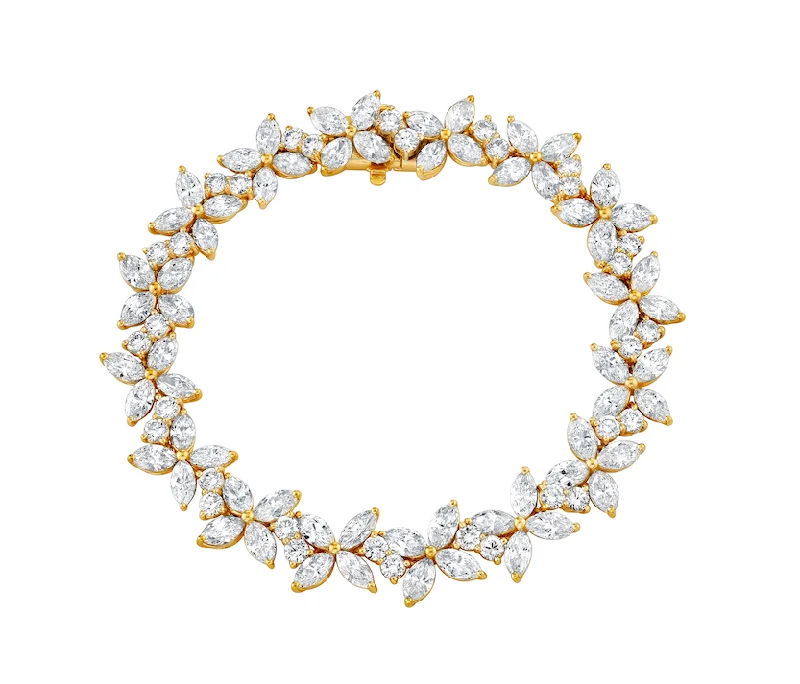 Make Your Outfit Shine With Discounted Jewelry Marquise Flower Tennis Bracelet
