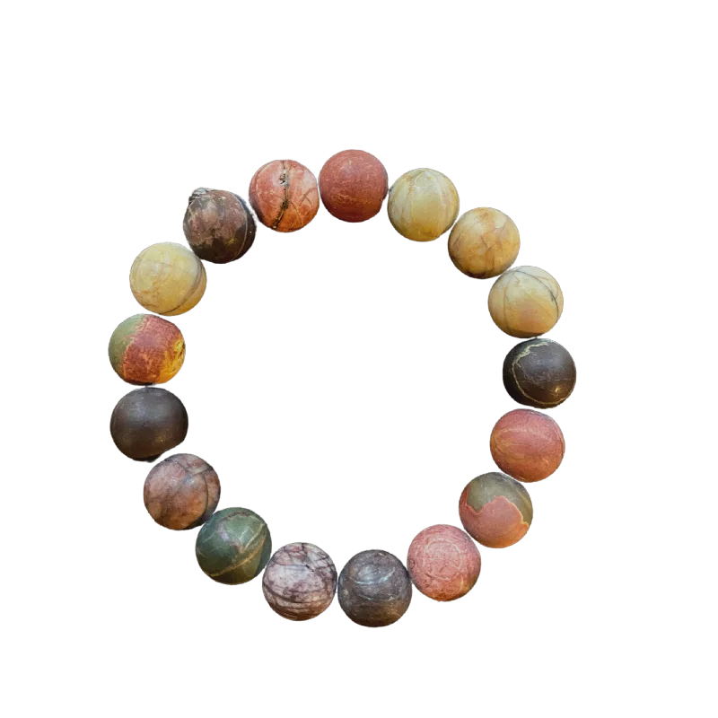Huge Savings On Premium Jewelry Styles Matte Red Creek Jasper Multi 10mm Bracelet