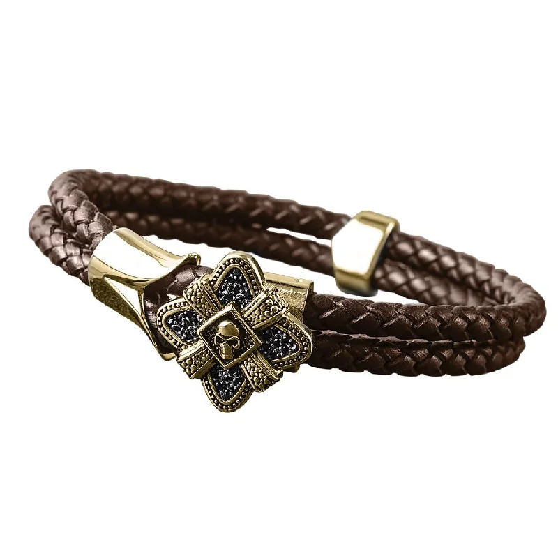 Men's Midnight Skull Gold Fused Bracelet