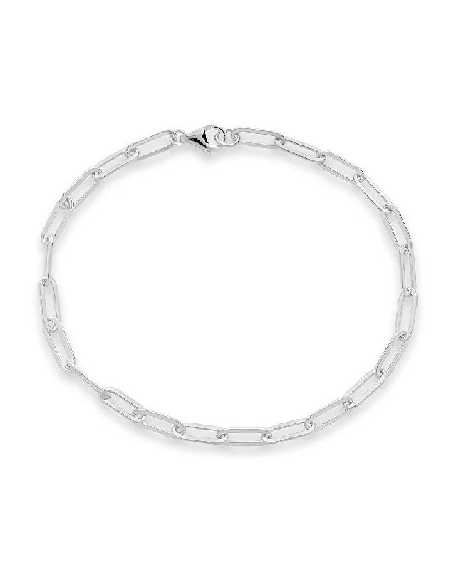 Chic And Stylish Jewelry At Exclusive Prices Men's Sterling Silver Paperclip Chain Bracelet