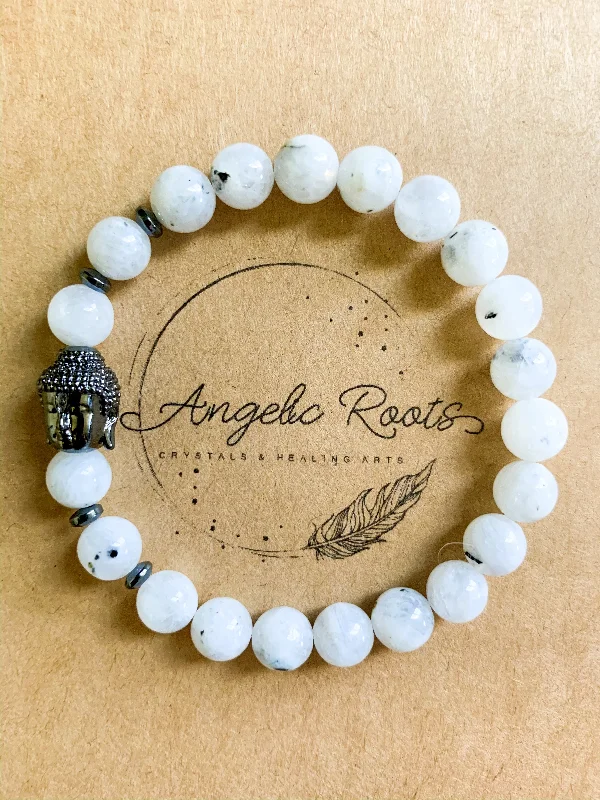 Bestselling Jewelry Now On Sale – Elevate Your Look Moonstone Beaded Bracelet with Buddha Charm || Reiki Infused