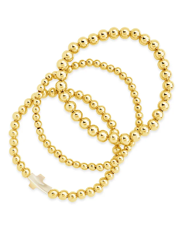 The Ultimate Jewelry Sale – Shop Premium Styles Mother of Pearl Cross Beaded Bracelet Set