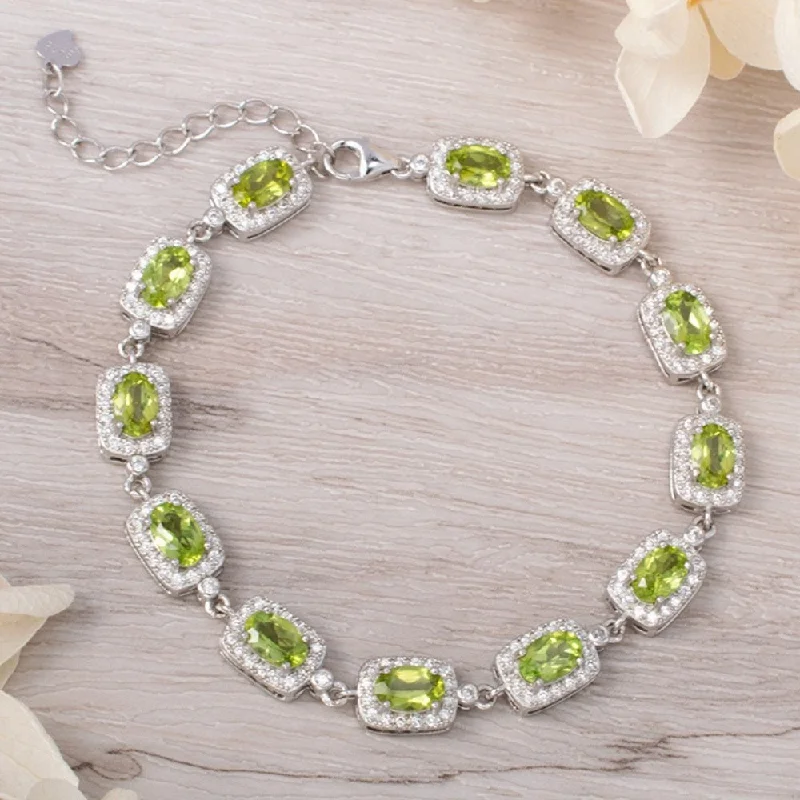 Celebrate Every Occasion With Sparkling Savings Natural Peridot Stone Bracelet