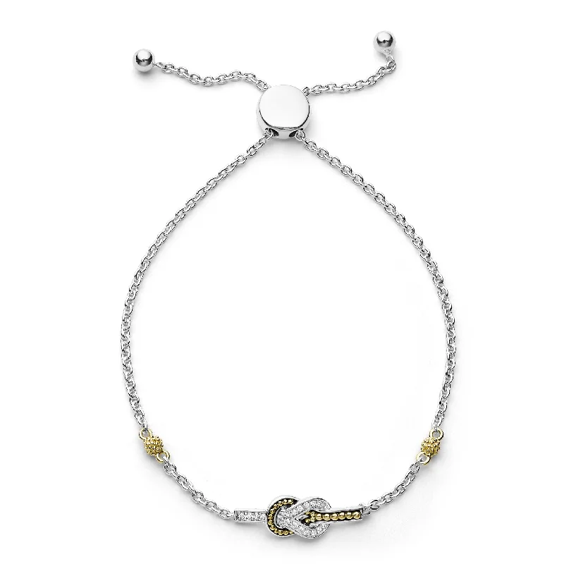 Breathtaking Jewelry, Breathtaking Prices Newport Two-Tone Knot Diamond Bolo Bracelet