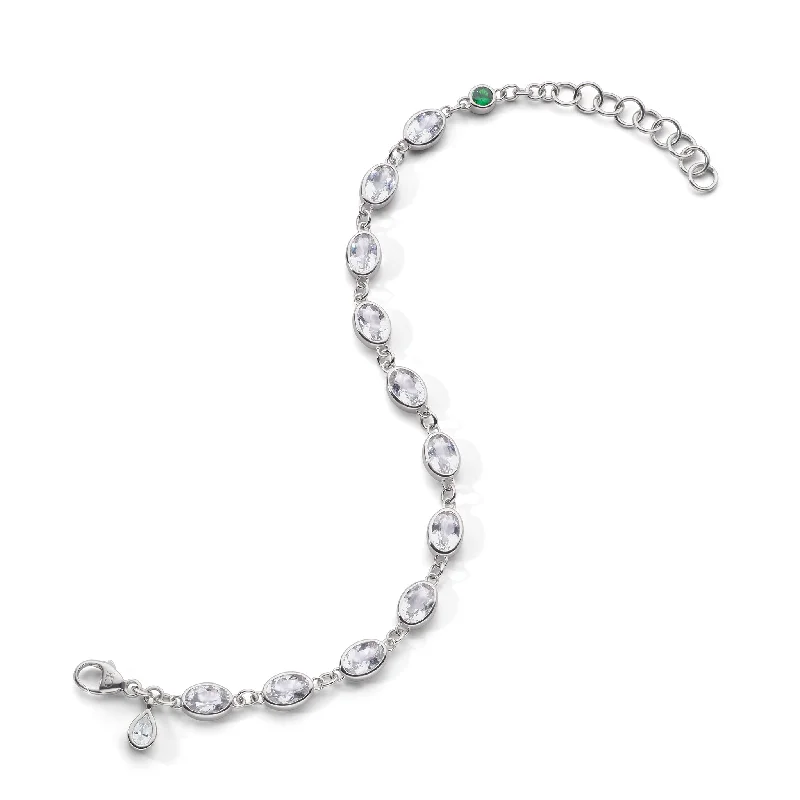 Exclusive Online Jewelry Sale – Don't Wait Oval Bezel Set Rock Crystal Tennis Bracelet