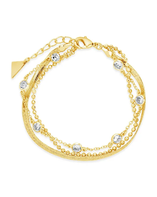 Handcrafted Jewelry Sale – Unique Designs At Low Prices Paisley CZ & Layered Chain Bracelet