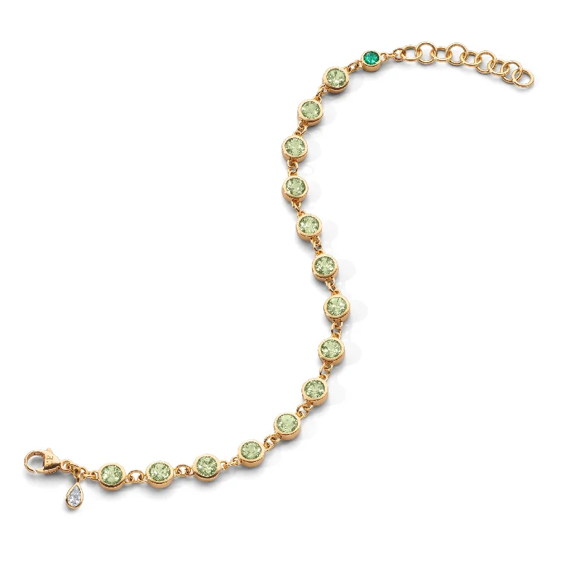 Fashion-Forward Jewelry At Exclusive Discounts Peridot Tennis Bracelet in 18K Gold