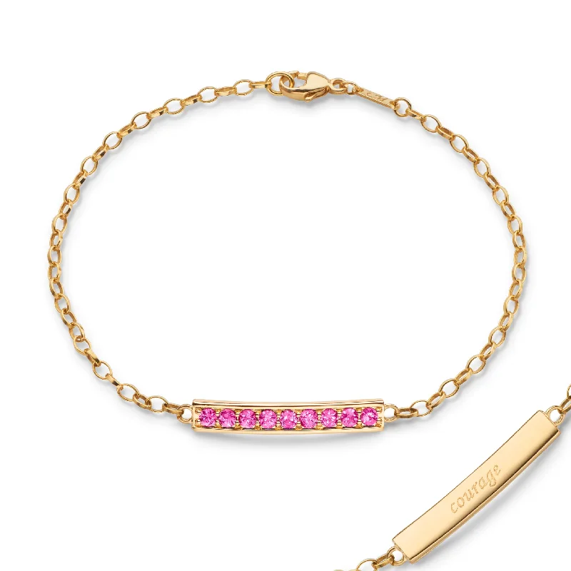Celebrate With Sparkle – Jewelry Sale Now Live Pink Sapphire "Courage" Petite Poesy Bracelet