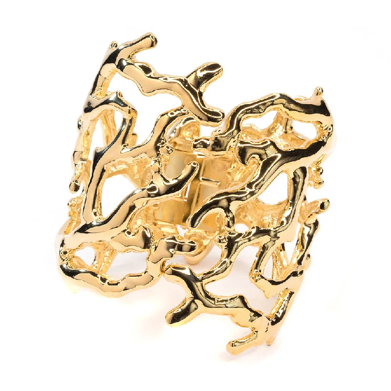 Personalized Jewelry Sale – Meaningful Gifts At Great Prices Polished Gold Coral Branch Hinged Cuff