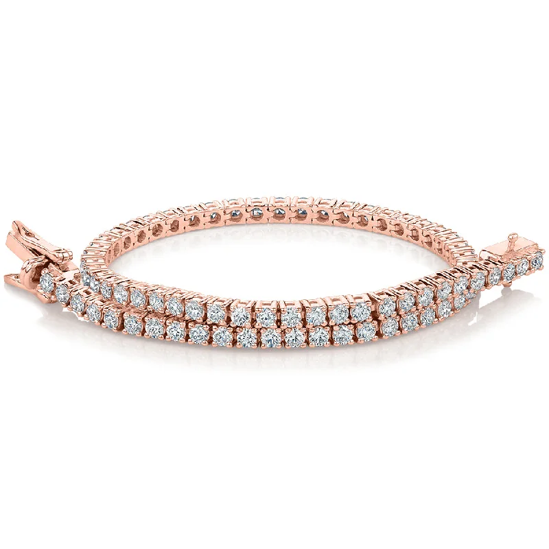 Elegant Jewelry, Affordable Luxury – Shop Now Premium Laboratory Created Diamond, 3 carat TW round brilliant tennis bracelet in 10 carat rose gold