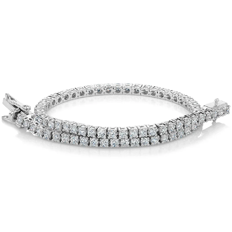 High-End Jewelry, Now More Affordable Than Ever Premium Laboratory Created Diamond, 3 carat TW round brilliant tennis bracelet in 10 carat white gold