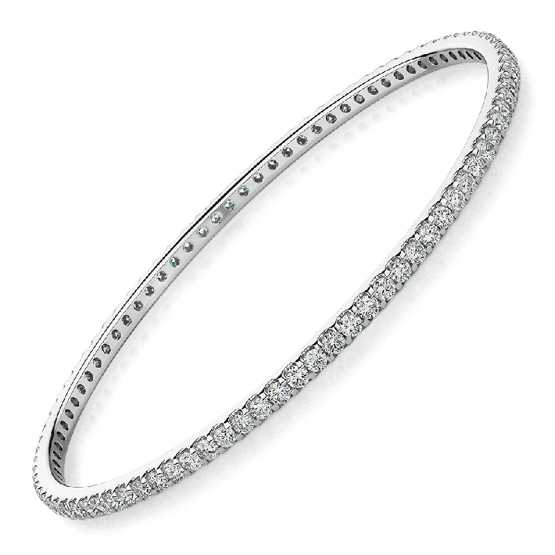 Discounted Jewelry For A Glamorous Look Premium Laboratory Created Diamond, 4 carat TW round brilliant bangle in 10 carat white gold