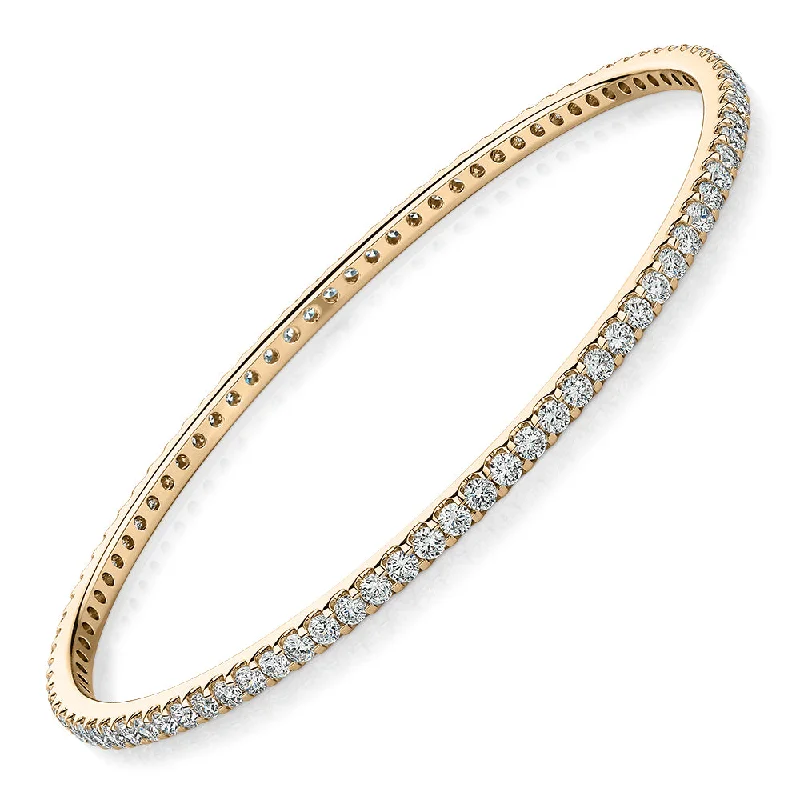Bestselling Jewelry At Special Promotional Rates Premium Laboratory Created Diamond, 4 carat TW round brilliant bangle in 10 carat yellow gold