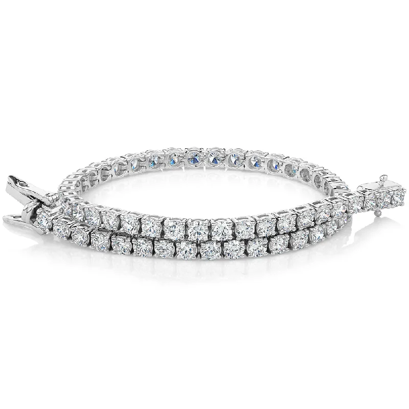 Get Your Favorite Jewelry At The Best Price Premium Laboratory Created Diamond, 5 carat TW round brilliant tennis bracelet in 10 carat white gold